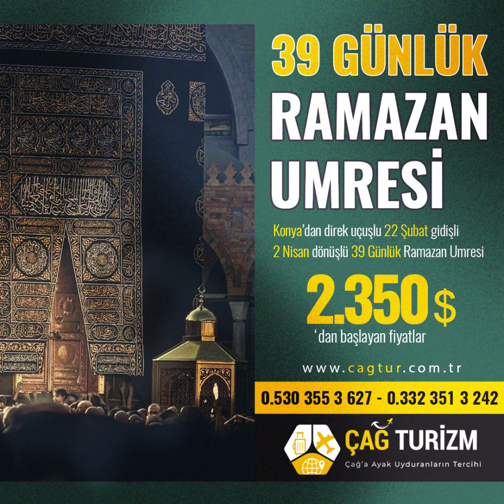 22 ŞUBAT GİDİŞLİ 39 GÜNLÜK RAMAZAN UMRESİ